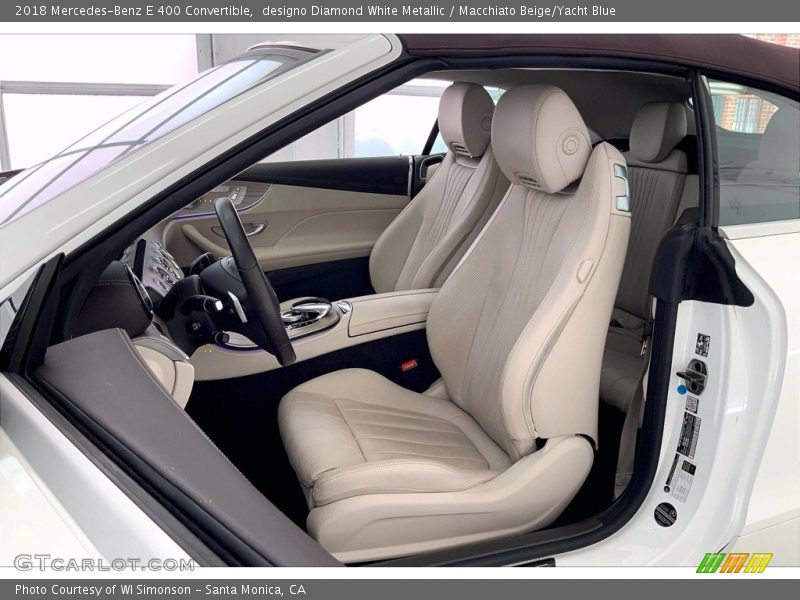 designo Diamond White Metallic / Macchiato Beige/Yacht Blue 2018 Mercedes-Benz E 400 Convertible