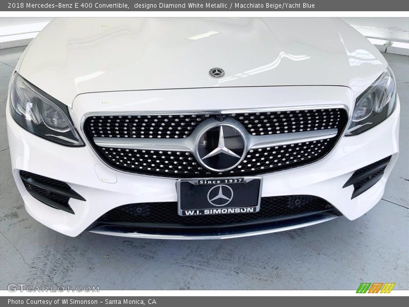 designo Diamond White Metallic / Macchiato Beige/Yacht Blue 2018 Mercedes-Benz E 400 Convertible