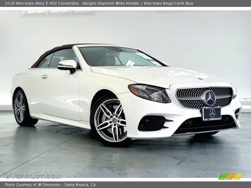 designo Diamond White Metallic / Macchiato Beige/Yacht Blue 2018 Mercedes-Benz E 400 Convertible