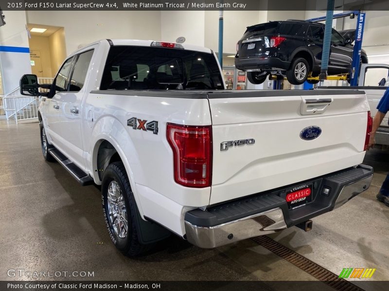 White Platinum Tricoat / Medium Earth Gray 2015 Ford F150 Lariat SuperCrew 4x4