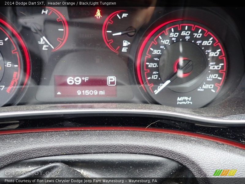 Header Orange / Black/Light Tungsten 2014 Dodge Dart SXT