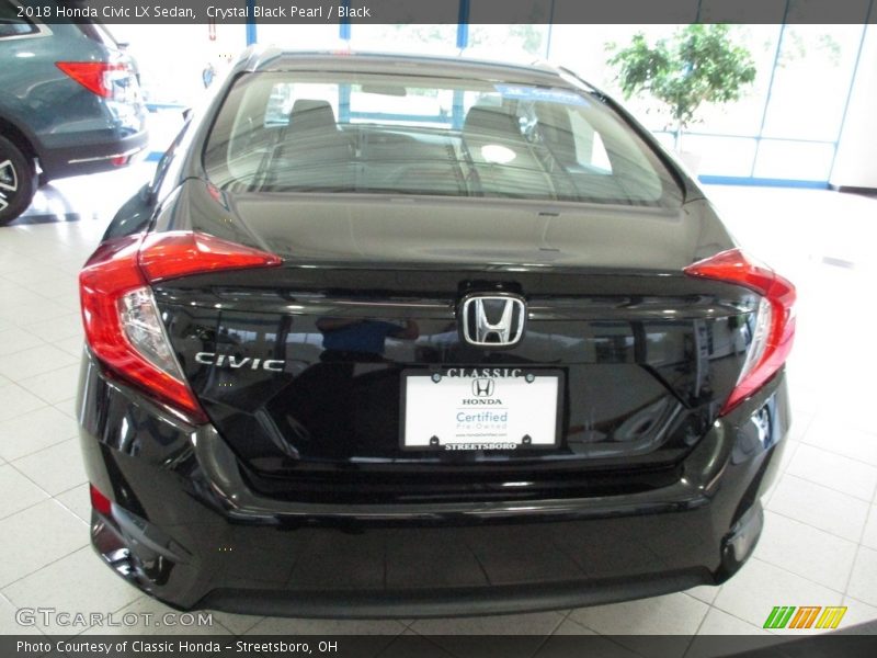 Crystal Black Pearl / Black 2018 Honda Civic LX Sedan