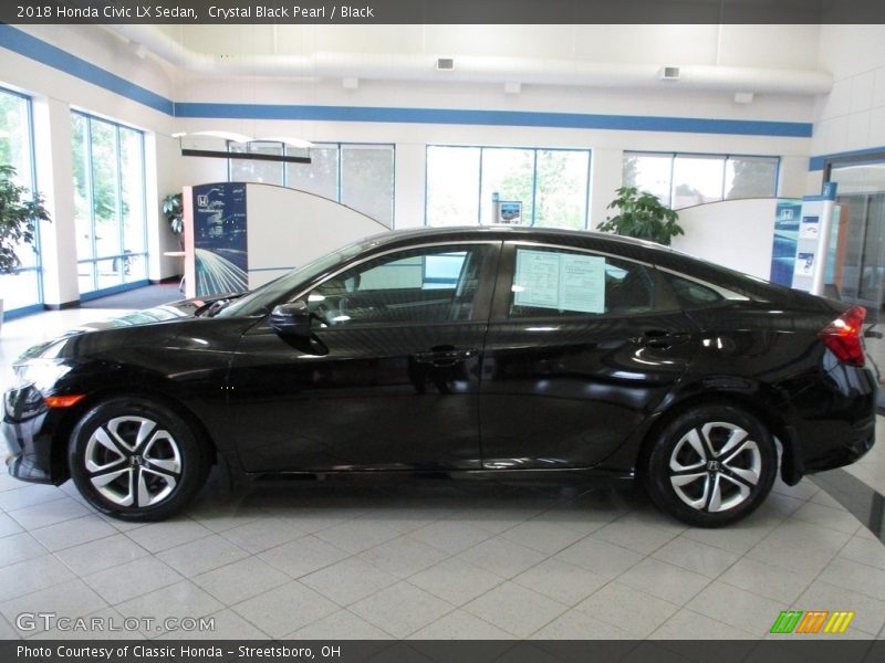 Crystal Black Pearl / Black 2018 Honda Civic LX Sedan