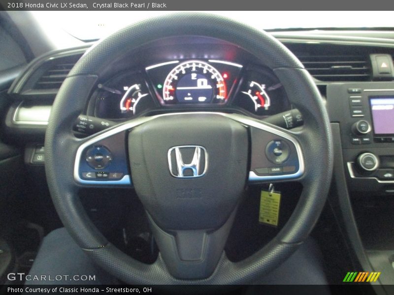 Crystal Black Pearl / Black 2018 Honda Civic LX Sedan