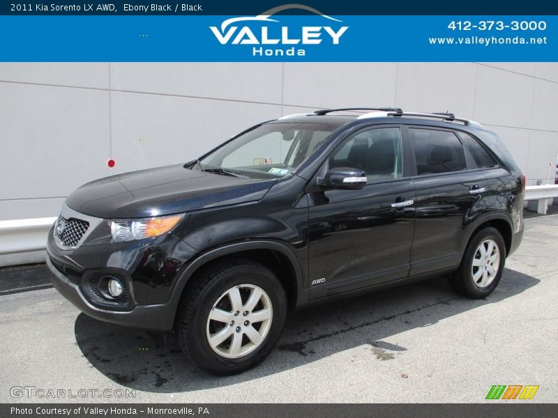 Ebony Black / Black 2011 Kia Sorento LX AWD