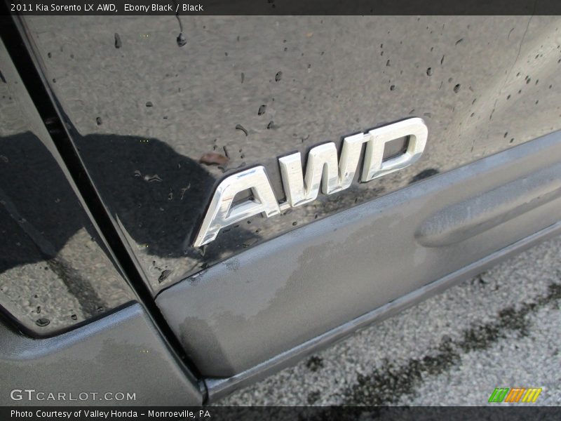 Ebony Black / Black 2011 Kia Sorento LX AWD