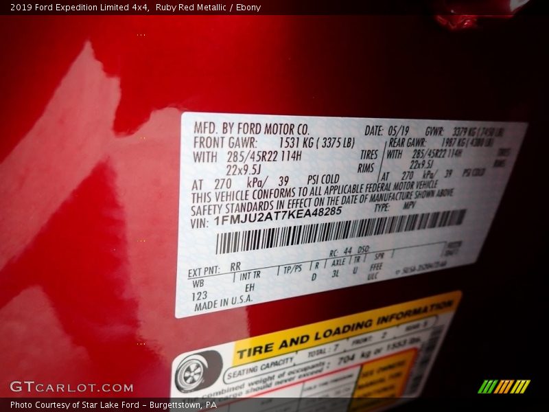 Ruby Red Metallic / Ebony 2019 Ford Expedition Limited 4x4