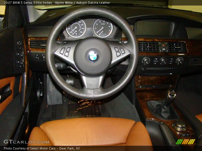 Alpine White / Auburn Dakota Leather 2007 BMW 5 Series 530xi Sedan