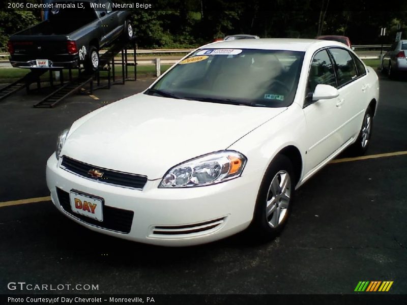 White / Neutral Beige 2006 Chevrolet Impala LS