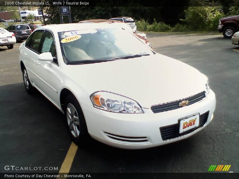 White / Neutral Beige 2006 Chevrolet Impala LS