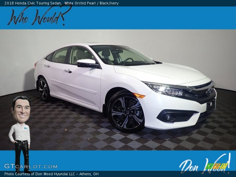 White Orchid Pearl / Black/Ivory 2018 Honda Civic Touring Sedan