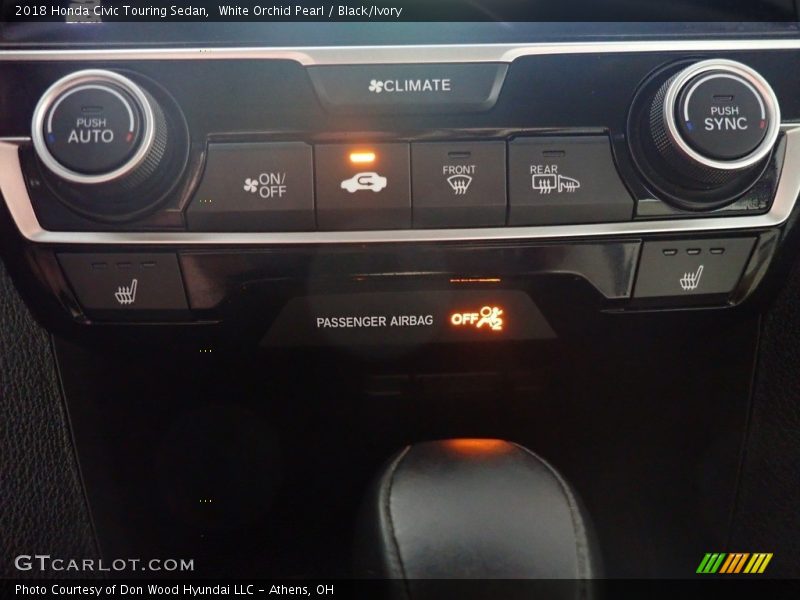 White Orchid Pearl / Black/Ivory 2018 Honda Civic Touring Sedan