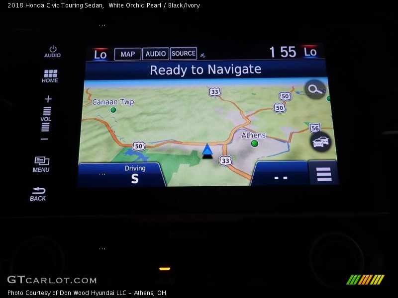 White Orchid Pearl / Black/Ivory 2018 Honda Civic Touring Sedan