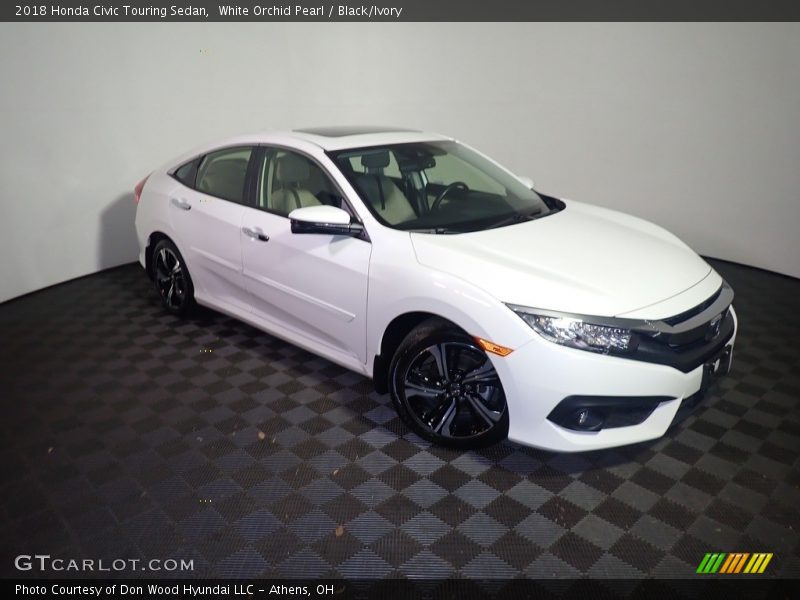 White Orchid Pearl / Black/Ivory 2018 Honda Civic Touring Sedan