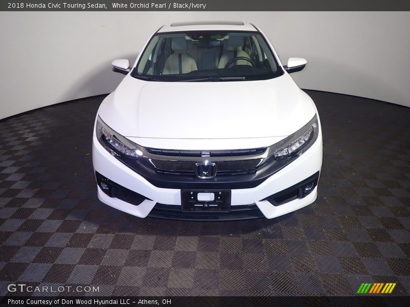 White Orchid Pearl / Black/Ivory 2018 Honda Civic Touring Sedan