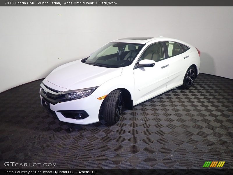 White Orchid Pearl / Black/Ivory 2018 Honda Civic Touring Sedan