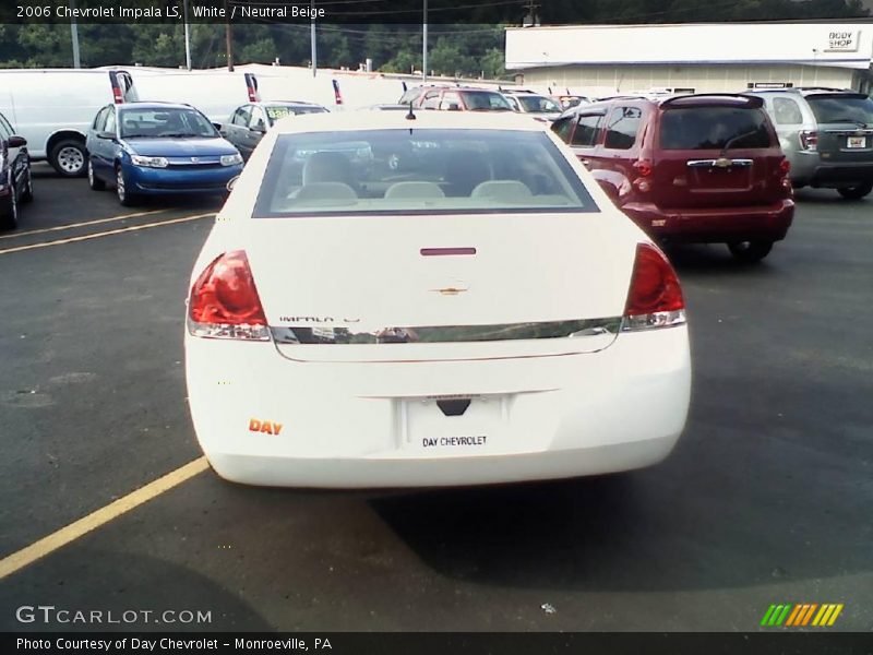 White / Neutral Beige 2006 Chevrolet Impala LS