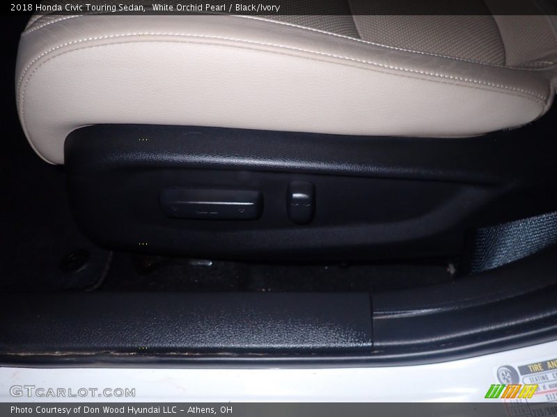 White Orchid Pearl / Black/Ivory 2018 Honda Civic Touring Sedan