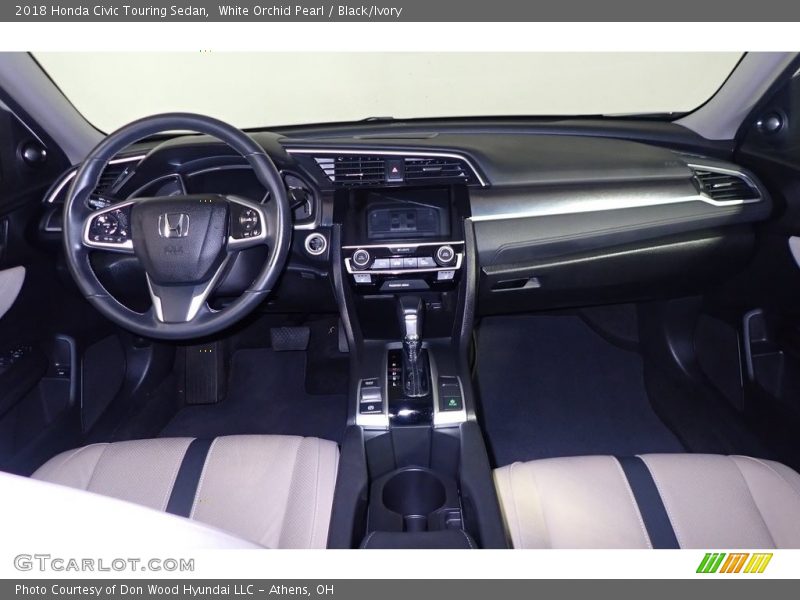 White Orchid Pearl / Black/Ivory 2018 Honda Civic Touring Sedan