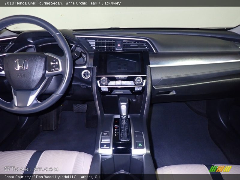 White Orchid Pearl / Black/Ivory 2018 Honda Civic Touring Sedan