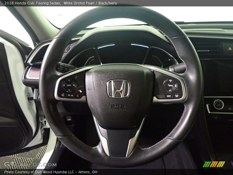 White Orchid Pearl / Black/Ivory 2018 Honda Civic Touring Sedan