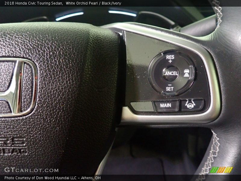 White Orchid Pearl / Black/Ivory 2018 Honda Civic Touring Sedan