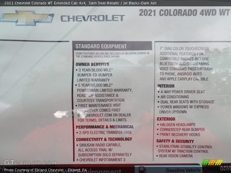 Satin Steel Metallic / Jet Black/­Dark Ash 2021 Chevrolet Colorado WT Extended Cab 4x4