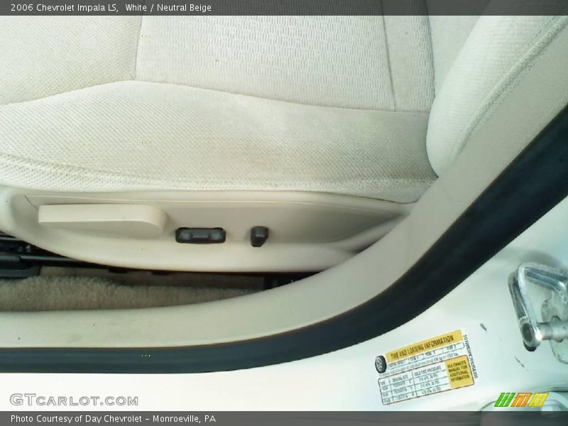 White / Neutral Beige 2006 Chevrolet Impala LS