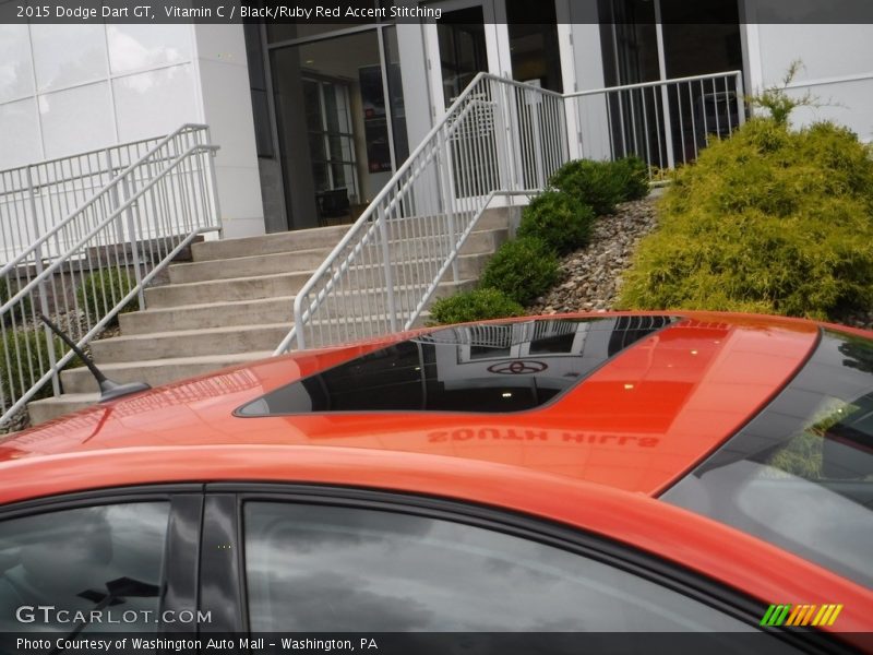 Vitamin C / Black/Ruby Red Accent Stitching 2015 Dodge Dart GT