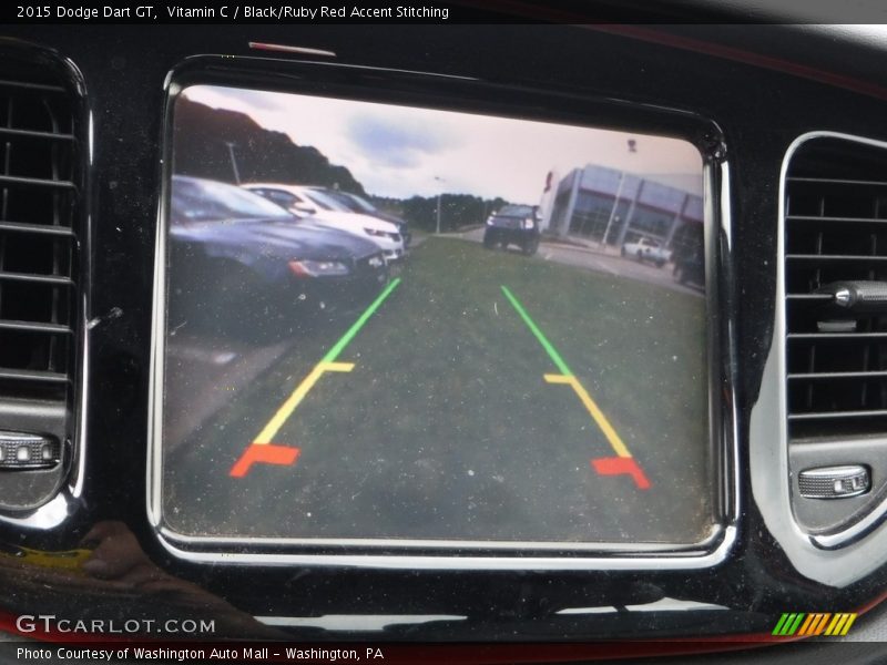 Vitamin C / Black/Ruby Red Accent Stitching 2015 Dodge Dart GT