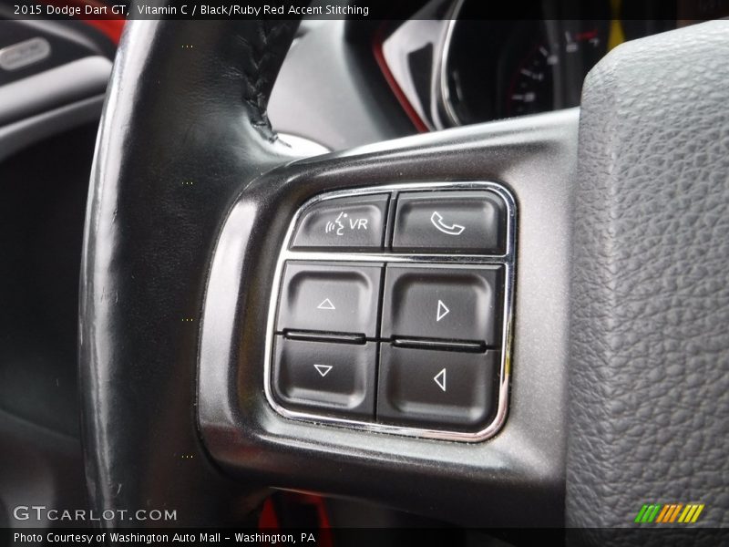 Vitamin C / Black/Ruby Red Accent Stitching 2015 Dodge Dart GT