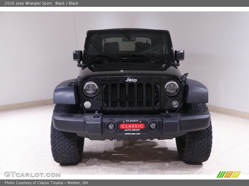 Black / Black 2016 Jeep Wrangler Sport
