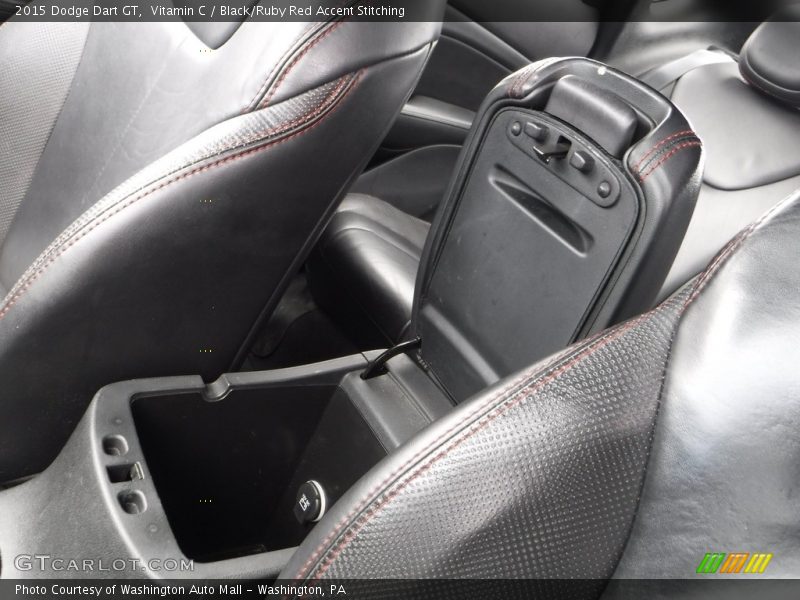 Vitamin C / Black/Ruby Red Accent Stitching 2015 Dodge Dart GT
