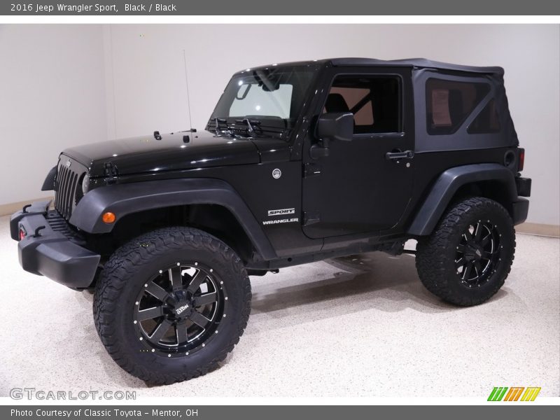Black / Black 2016 Jeep Wrangler Sport