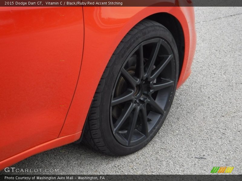 Vitamin C / Black/Ruby Red Accent Stitching 2015 Dodge Dart GT