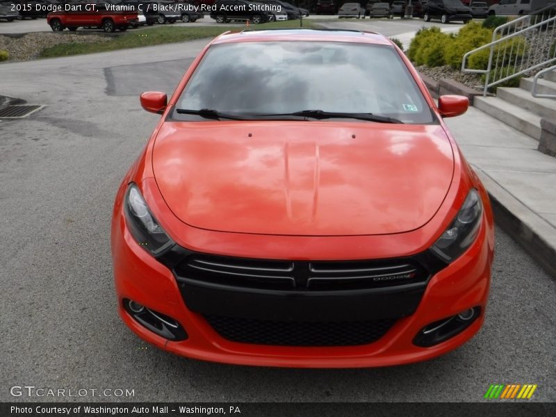 Vitamin C / Black/Ruby Red Accent Stitching 2015 Dodge Dart GT