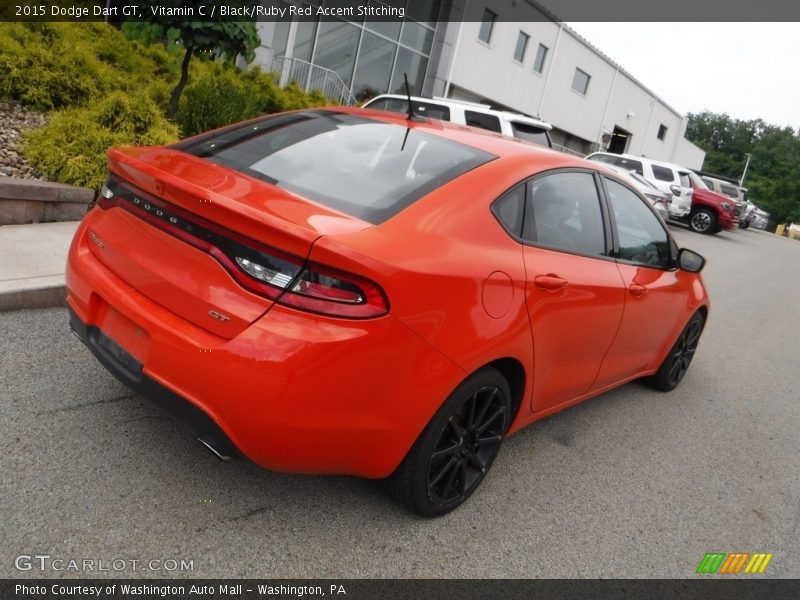 Vitamin C / Black/Ruby Red Accent Stitching 2015 Dodge Dart GT