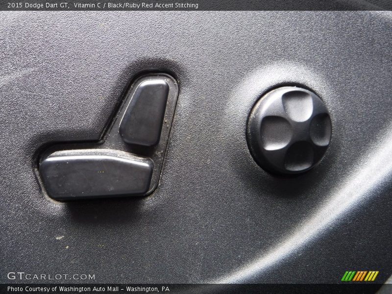 Vitamin C / Black/Ruby Red Accent Stitching 2015 Dodge Dart GT