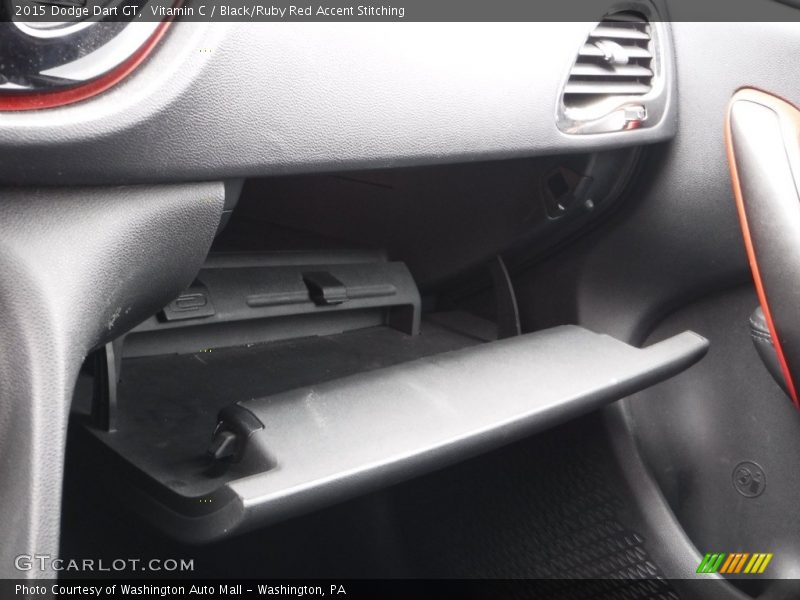 Vitamin C / Black/Ruby Red Accent Stitching 2015 Dodge Dart GT