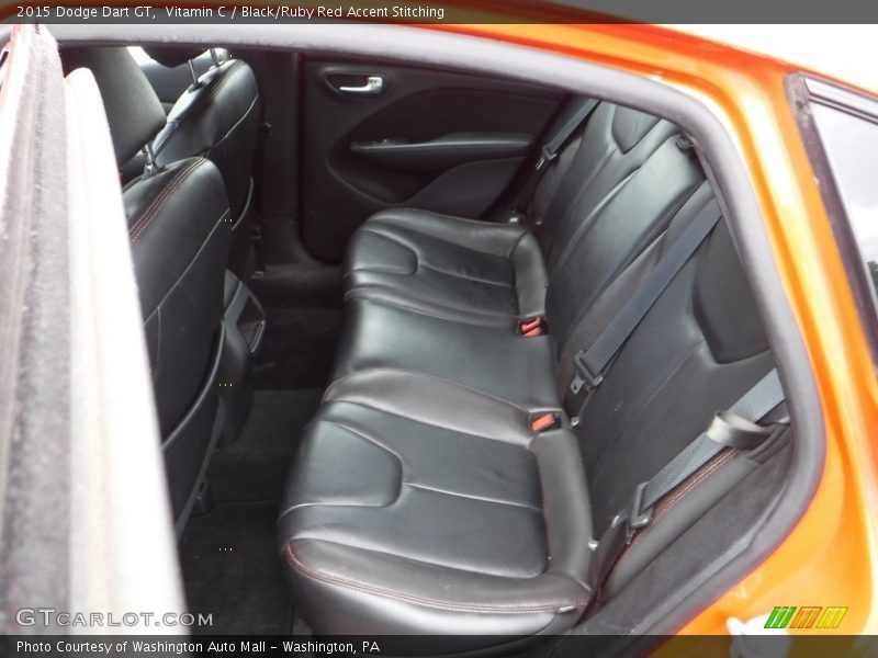 Vitamin C / Black/Ruby Red Accent Stitching 2015 Dodge Dart GT