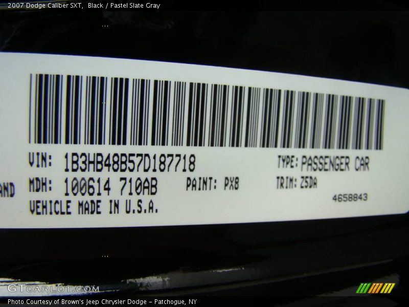 Black / Pastel Slate Gray 2007 Dodge Caliber SXT