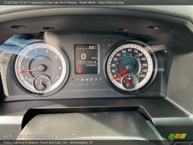 Bright White / Black/Diesel Gray 2018 Ram 3500 Tradesman Crew Cab 4x4 Chassis