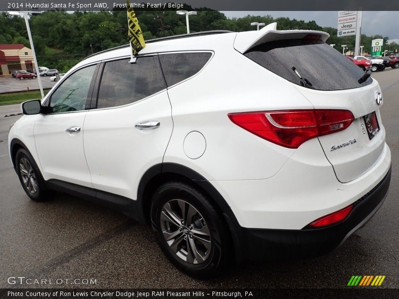 Frost White Pearl / Beige 2014 Hyundai Santa Fe Sport AWD