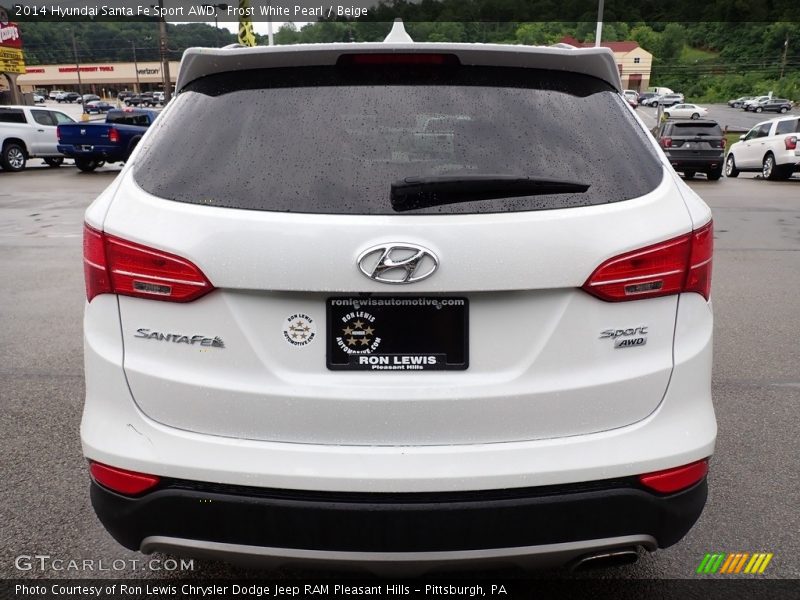 Frost White Pearl / Beige 2014 Hyundai Santa Fe Sport AWD