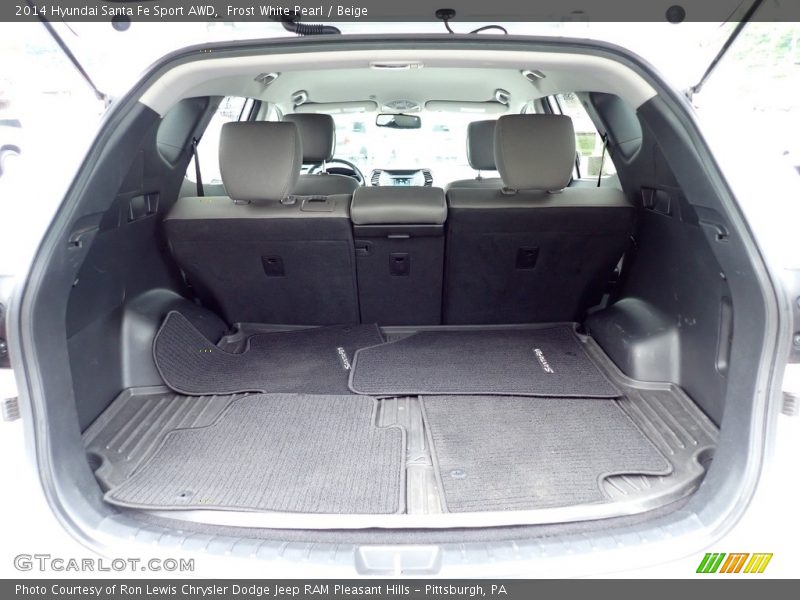 Frost White Pearl / Beige 2014 Hyundai Santa Fe Sport AWD
