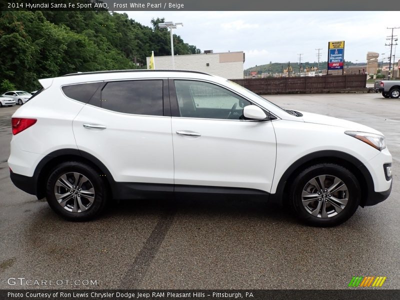 Frost White Pearl / Beige 2014 Hyundai Santa Fe Sport AWD