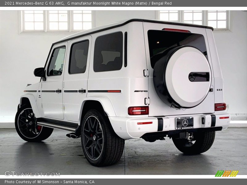 G manufaktur Moonlight White Magno (Matte) / Bengal Red 2021 Mercedes-Benz G 63 AMG