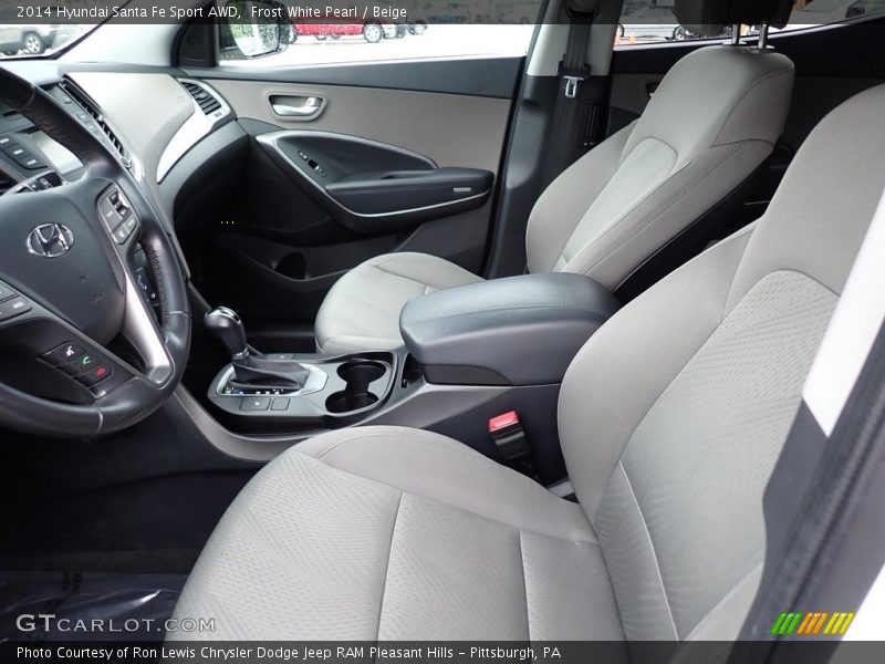 Frost White Pearl / Beige 2014 Hyundai Santa Fe Sport AWD