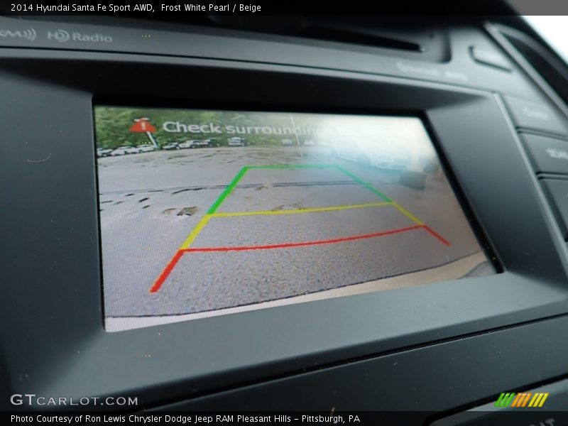 Frost White Pearl / Beige 2014 Hyundai Santa Fe Sport AWD