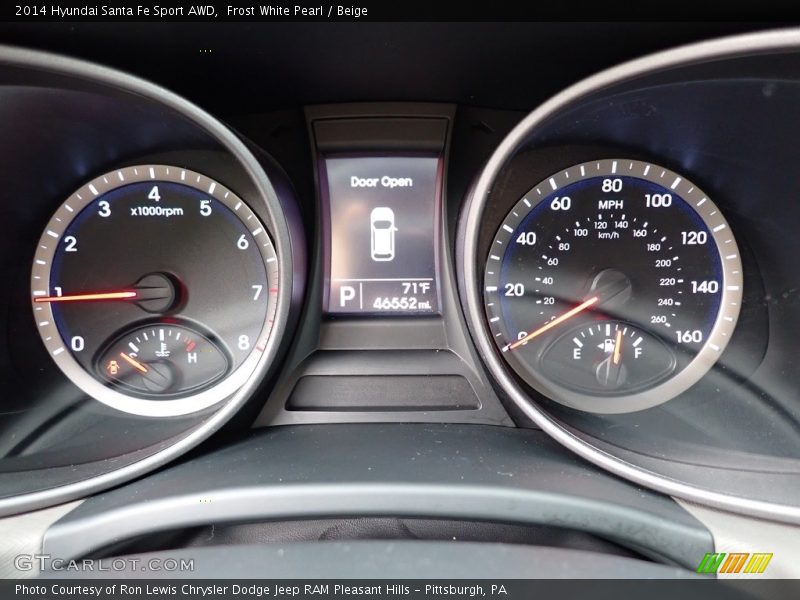 Frost White Pearl / Beige 2014 Hyundai Santa Fe Sport AWD